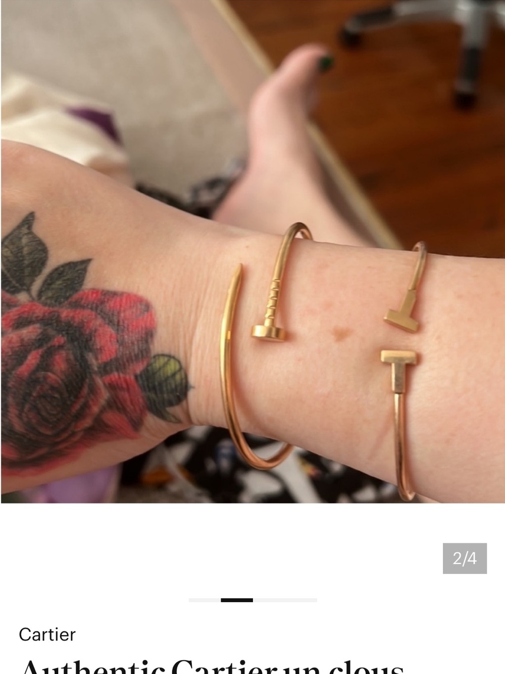 Cartier un clous bracelet size 16 rose gold